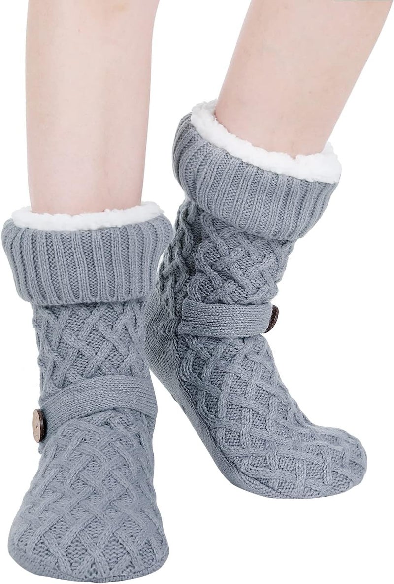 Chassic Sherpa Lined Slipper Socks for Women, Non-Slip Cozy Winter House Socks, Soft Fuzzy Socks, Christmas Gifts for Women & Ladies Stocking Stuffers - Image 3